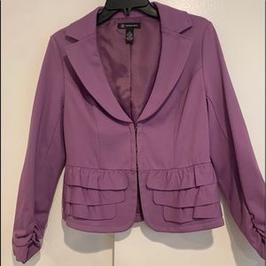 INC Purple Ruffled Blazer - Size Small